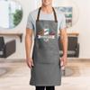 TEEAMORE Custom Barber Apron Hairdressers Men Hair Stylist Salon Two Big Pockets Grooming Aprons Barbershop AshGrey D7 view 4