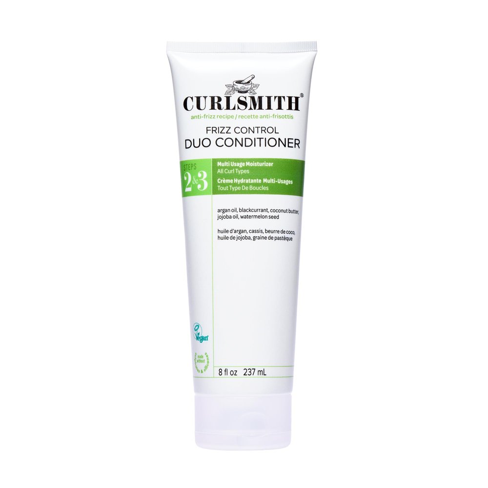 CURLSMITH Frizz Control Duo Conditioner - Moisturizing Anti-Frizz Condtioner and Nourishing Leave-In for Frizz Control, For All Curl Types, Vegan & Cruelty Free (8 oz)