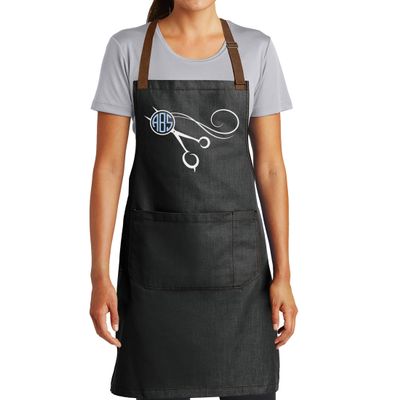 TEEAMORE Custom Barber Apron Hairdressers Men Hair Stylist Salon Two Big Pockets Grooming Aprons Barbershop DarkMidnight D8_4
