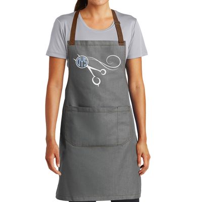 TEEAMORE Custom Barber Apron Hairdressers Men Hair Stylist Salon Two Big Pockets Grooming Aprons Barbershop AshGrey D8_4