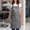 TEEAMORE Custom Barber Apron Hairdressers Men Hair Stylist Salon Two Big Pockets Grooming Aprons Barbershop AshGrey D8_4 view 4