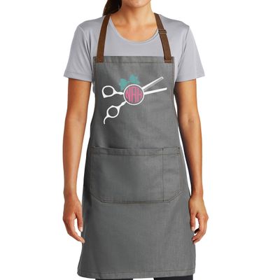 TEEAMORE Custom Barber Apron Hairdressers Men Hair Stylist Salon Two Big Pockets Grooming Aprons Barbershop AshGrey D8_1