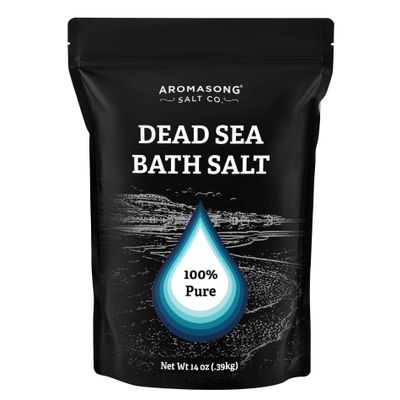 Aromasong Dead Sea Salt Bath Soak 14 OZ Pack  100% Natural Dead Sea Salts for Soaking, Relaxation, and Detoxification of Skin, Dead Sea Salts for Bath to Rejuvenate and Refresh- Resealable Pack