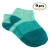 BambooMN Women's Small Medium Super Aloe Infused Fuzzy Cozy Nylon Ankle Home Bed Socks, Aquamarine 9 Pairs view 3