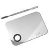 AOA Studio Stainless Steel Makeup Mixing Palette for Beauty Costmetic with Spatula Eye Lip Face Makeup 6 x 4 inch Silver view 1