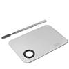 AOA Studio Stainless Steel Makeup Mixing Palette for Beauty Costmetic with Spatula Eye Lip Face Makeup 6 x 4 inch Silver view 2