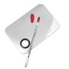 AOA Studio Stainless Steel Makeup Mixing Palette for Beauty Costmetic with Spatula Eye Lip Face Makeup 6 x 4 inch Silver view 3
