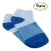 BambooMN Women's Small Medium Super Aloe Infused Fuzzy Cozy Nylon Ankle Home Bed Socks, Blueberry 9 Pairs view 3