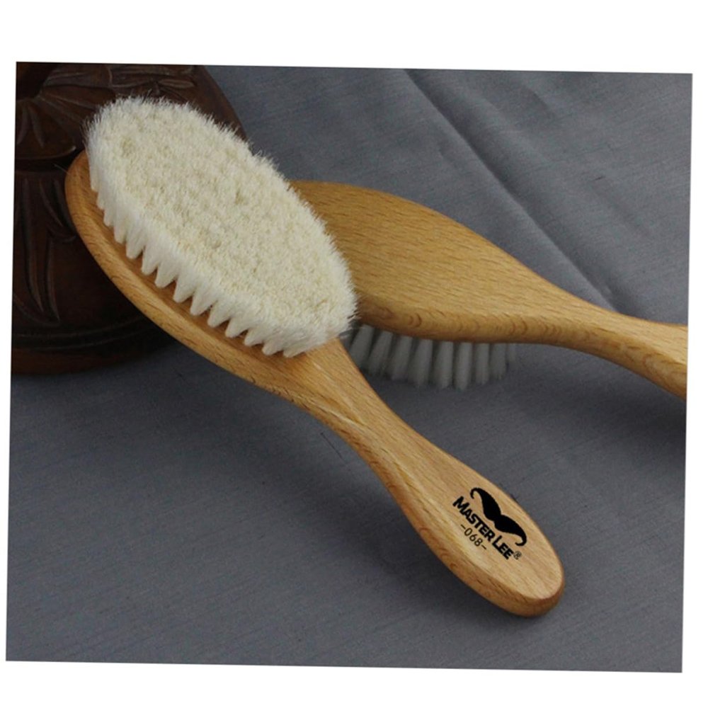 FOMIYES Dense Wool Brush Natural Handle for Cleaning Hair Residue for Household and Barber Shop Use