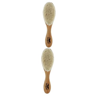 FOMIYES 2pcs Dense Wool Brush for Beard and Hair Cleaning Curved Handle Grooming Tool for Household and Barber Shop Use Natural Design for Comfort and Efficiency
