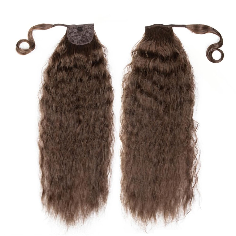 30 Inch Long Curly Ponytailtail Wrap Around Ponytailtail Clip In Hair Extensions Natural Hairpiece Headwear Synthetic Hair