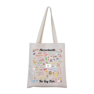 MINIGIU MAssachusetts Tote Bag for Massachusetts Move - Welcome to MA Gift (MA Tote Bag)