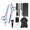 11 PCS Hair Cutting Scissors Kits, Professional Hairdressing Scissors Set, Thinning Scissors, Comb, Cape, Clips, for Barber, Salon, Home view 1