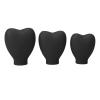 3 Pcs Makeup Brush Set, Gel Heart Makeup Brush Portable Protective Cap for Women Girls (Black) view 1