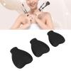 3 Pcs Makeup Brush Set, Gel Heart Makeup Brush Portable Protective Cap for Women Girls (Black) view 3