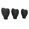 3 Pcs Makeup Brush Set, Gel Heart Makeup Brush Portable Protective Cap for Women Girls (Black) view 4