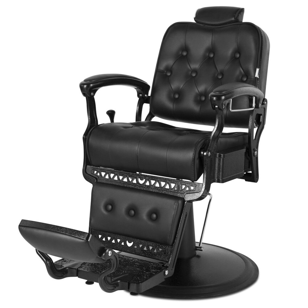 Artist hand Barber Chair All Purpose Hydraulic Recline Salon Chair Beauty Spa Vintage Barber Chair Heavy Duty Chair(Black)