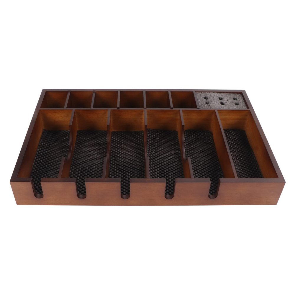plplaaobo Barber Clipper Tray, Wooden Professional Counter Top Organizer, Large Area Slide Resistant Clipper Holder Organizer