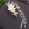 1Pc Retro Flower Tassel Hair Clip Hanfu Style Hair Accessories Hair Claw Pearl Clip For Women Girls view 1