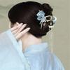1Pc Retro Flower Tassel Hair Clip Hanfu Style Hair Accessories Hair Claw Pearl Clip For Women Girls view 3