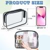 16 Pieces Clear Makeup Bags Bulk, TSA Approved Toiletry Bag for Travel, PVC Waterproof Travel Pouches Clear Pouch with Zipper for Men and Women Carry-on Travel Essentials Cosmetic Bags (Black-M) view 2