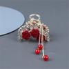 Retro Rose Pearl Grab Clip Tassel Ponytailtail Clip Clip diamond Ladies Hair Accessories Clip view 1