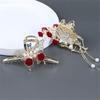 Retro Rose Pearl Grab Clip Tassel Ponytailtail Clip Clip diamond Ladies Hair Accessories Clip view 3
