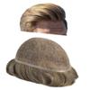 Toupee For Men Soft French Lace Hairpiece Durable Clear Poly Around Hair System Replacement Mens Toupee Human Hair Prosthesis For Men 8"X10"#1740 Dark Ash Blonde with 40%gray hair-100%density view 1