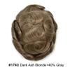 Toupee For Men Soft French Lace Hairpiece Durable Clear Poly Around Hair System Replacement Mens Toupee Human Hair Prosthesis For Men 8"X10"#1740 Dark Ash Blonde with 40%gray hair-100%density view 2