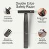 Double Edge Safety Razor with Stand, Single Blade Razors for Men and Women, with 10 Stainless Steel Double Edge Blades, Smooth and Close Shave, Plastic Free, Matte Gun Black view 3