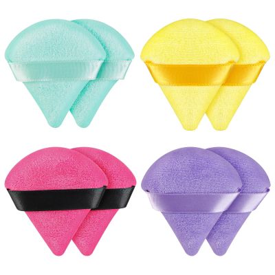 8 Pieces Triangle Powder Puff Face Soft Triangle Makeup Puff Velour Cosmetic Foundation Blender Sponge Beauty Makeup Tools