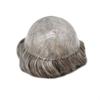 SINGA HAIR Toupee for Men Human Hair Replacement Full Poly Soft Hair Piece System for Men Injected PU Durable Skin Mens Wig Hairpiece8X10#260 Darkest Brown+60% Gray view 4