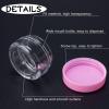 100 Count 5 Gram Sample Containers, Clear Lip Balm Containers with Lids, Small Plastic Sample Jars with 8 Mini Spoons, 100pcs Labels (Pink Lid) view 3