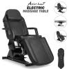 Artist hand Facial Bed for Esthetician Massage Table Beauty Bed Medical Aesthetic Tattoo Chair with 3 Motor Electrical Adjustments,Black view 3