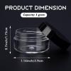 100 Count 5 Gram Sample Containers, Clear Lip Balm Containers with Lids, Small Plastic Sample Jars with 8 Mini Spoons, 100pcs Labels (Black Lid) view 2