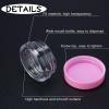 100 Count 3 Gram Sample Containers, Clear Lip Balm Containers with Lids, Small Plastic Sample Jars with 8 Mini Spoons, 100pcs Labels (Pink Lid) view 2