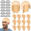 Ceenna 12 Set Bald Caps Bulk Makeup Latex Bald Caps Head Wig Cap for Adults Halloween Theme Party Supplies (Basic Style) view 1