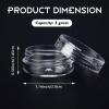 50 Count 3 Gram Sample Containers, Clear Lip Balm Containers with Lids, Small Plastic Sample Jars with 4 Mini Spoons, 50pcs Labels (Clear Lid) view 2
