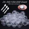 50 Count 3 Gram Sample Containers, Clear Lip Balm Containers with Lids, Small Plastic Sample Jars with 4 Mini Spoons, 50pcs Labels (Clear Lid) view 4