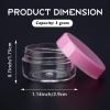 25 Count 5 Gram Sample Containers, Clear Lip Balm Containers with Lids, Small Plastic Sample Jars with 2 Mini Spoons, 25pcs Labels (Pink Lid) view 2