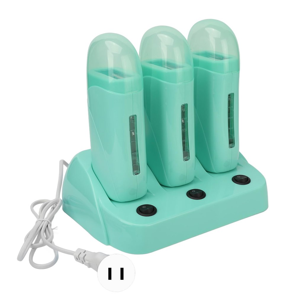 3pcs Roll On Depilatory Wax Warmer, 3 in 1 Roll On Wax Warmer for Women Men Home, Electric Hair Removal Wax Warmer with Base for Armpit Legs, Professional Waxing Supplies for Hair Removal(#2)