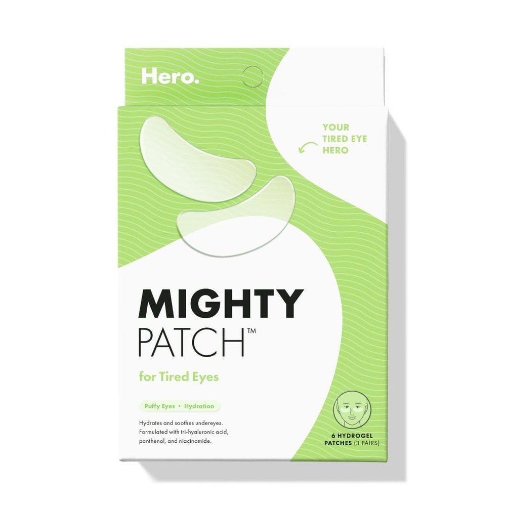 HERO COSMETICS Mighty Patch for Tired Eyes Patches - Soothing Hydrogel Patches - Awakens and Visibly De-puffs Undereyes with Multiple Applications (6 Count)