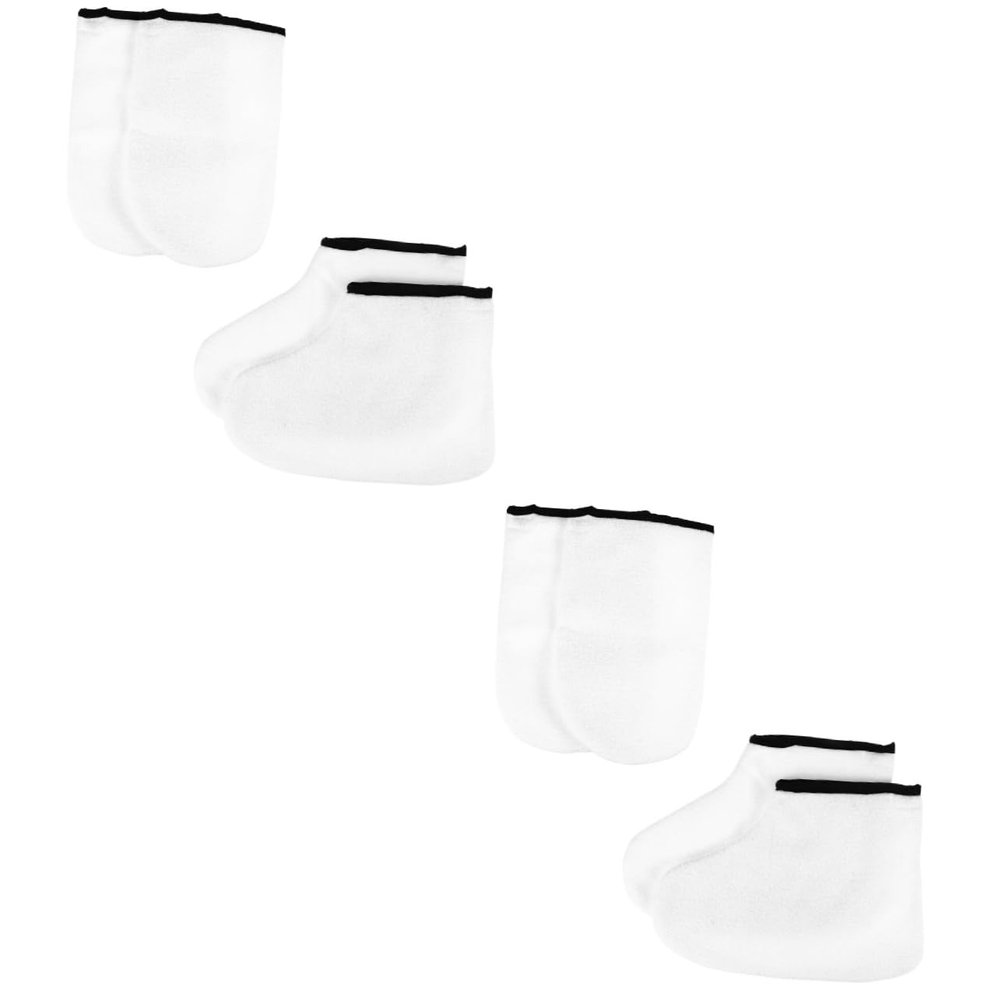 FRCOLOR 4pairs Kerotherapy Gloves Thickened Foot for Paraffin Wax Treatment Reusable Mitts Booties for Enhanced Moisture Absorption Easy to Clean Hand Foot Care