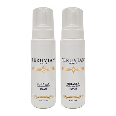 Peruvian white Miracle Styling and Shine Foam Mousse, 8 oz. (Pack of 2)