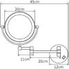 8-Inch LED Lighted Wall Mount Makeup Mirror, Two-Sided Extension Wall Mount Mirror, 360 Degree Swivel Bathroom Mirror, 12-Inch Extension, 5X Magnification, Chrome Bedroom Bathroom,Silver,8InchPlug view 2