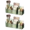 SUNFICON 2 Pack Makeup Trays Organizers Holders Cosmetic Display Cases Tabletop Desktop Vanity Countertop Bathroom Wall Cabinet Medicine Storage Boxes for Womens Ladies Girls Crystal Green view 2