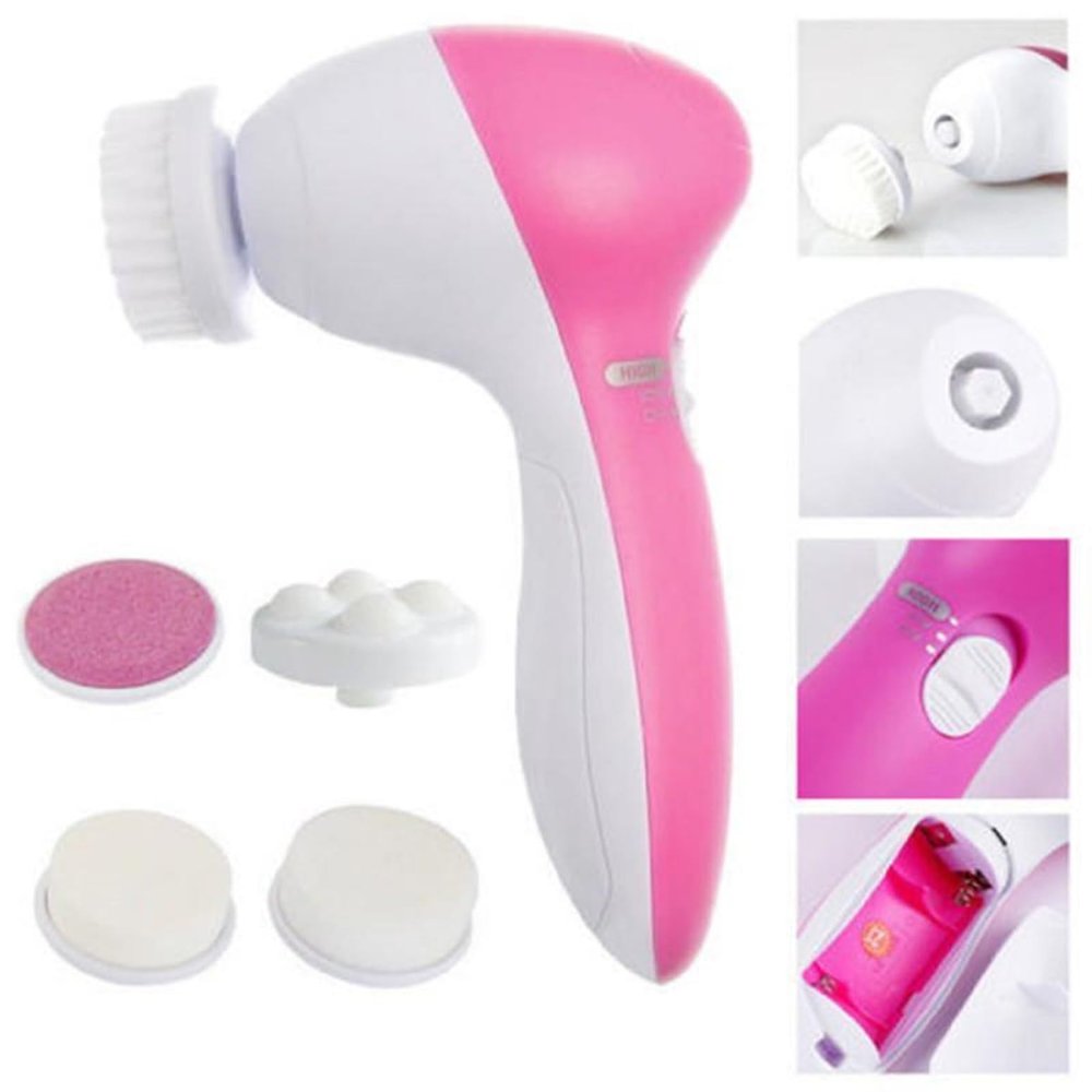 Aronpro 5 in 1 Electric Facial Cleansing Brush, Beauty Face Care Massager Facial Cleaner Massage Tool Suitable for Different Skin Types