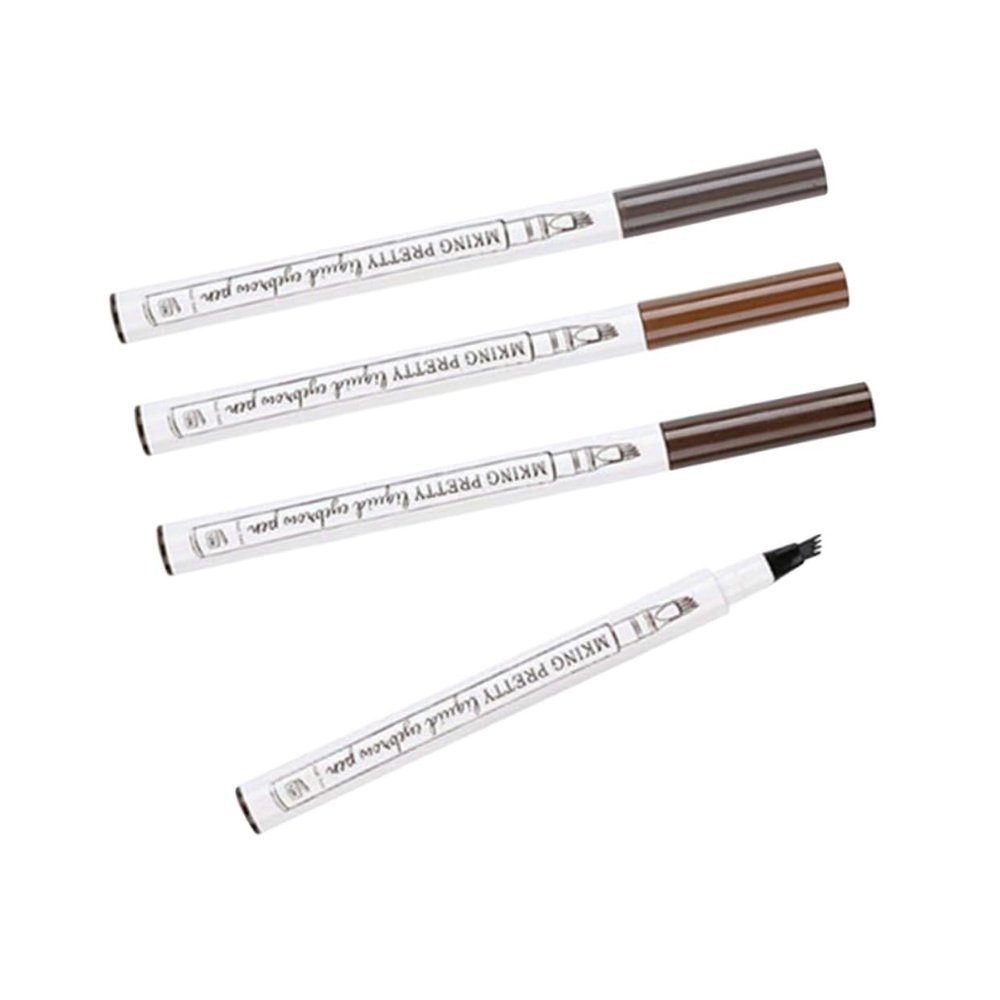 FOMIYES Eyebrow Makeup Tool 4pcs Liquid Eyebrow Pen Fine Sketch Natural Hair Look Brown Chestnut
