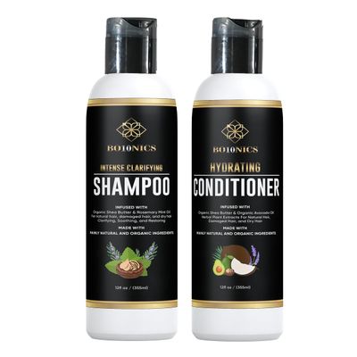 Bo10nics Hydrating Hair Conditioner Clarifying Shampoo 12fl oz Hair Conditioner for Dry Damaged Hair with Wheat Protein, Shea Butter and Plant Extracts. Nourishing and Moisturizing Conditioner