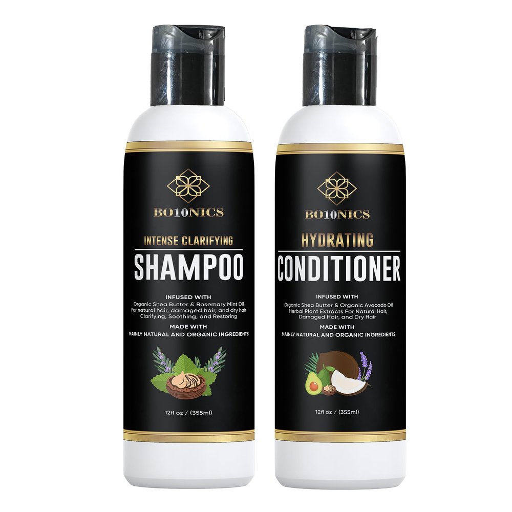 Bo10nics Hydrating Hair Conditioner Clarifying Shampoo 12fl oz Hair Conditioner for Dry Damaged Hair with Wheat Protein, Shea Butter and Plant Extracts. Nourishing and Moisturizing Conditioner